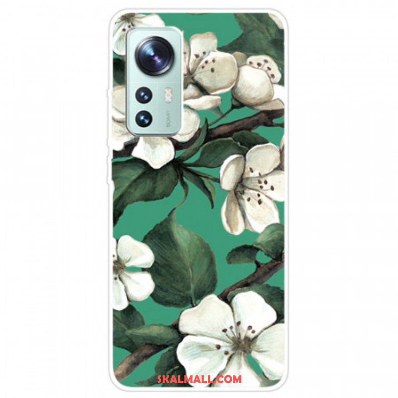 Skal Xiaomi 12 Pro Silikon Vita Blommor