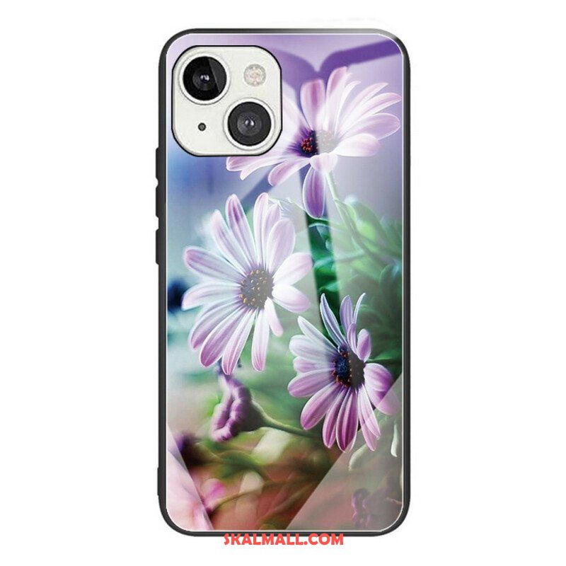 Skal iPhone 13 Mini Realistiska Blommor I Härdat Glas