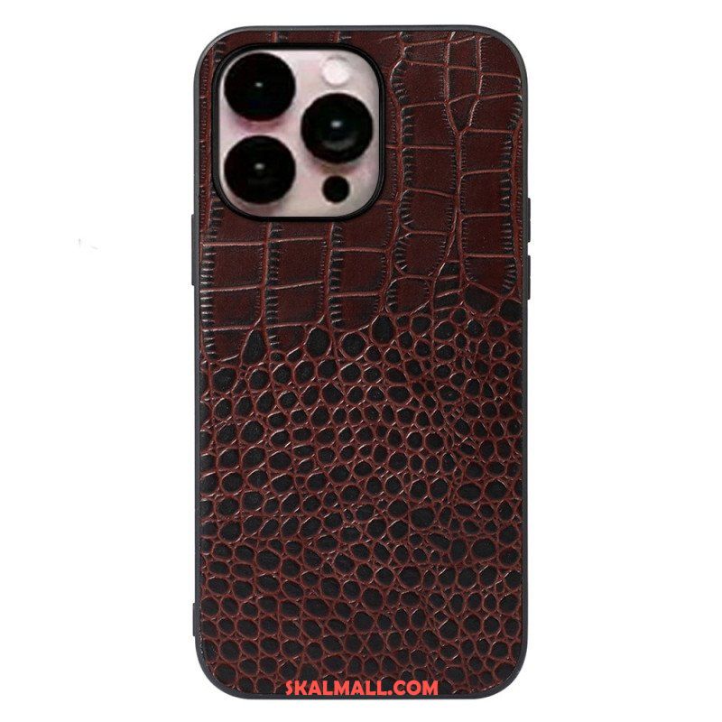 Skal iPhone 14 Pro Max Äkta Crocodile Texture Läder
