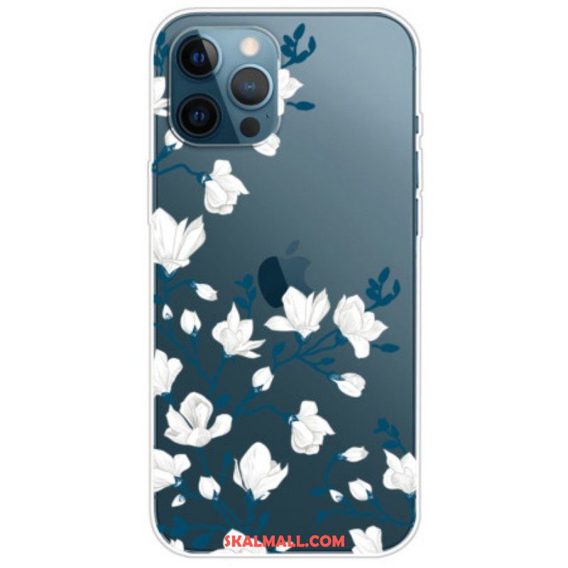 Skal iPhone 14 Pro Sömlösa Vita Blommor