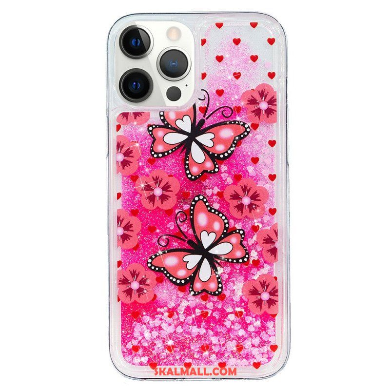 Skal iPhone 15 Pro Fjärilar Glitter
