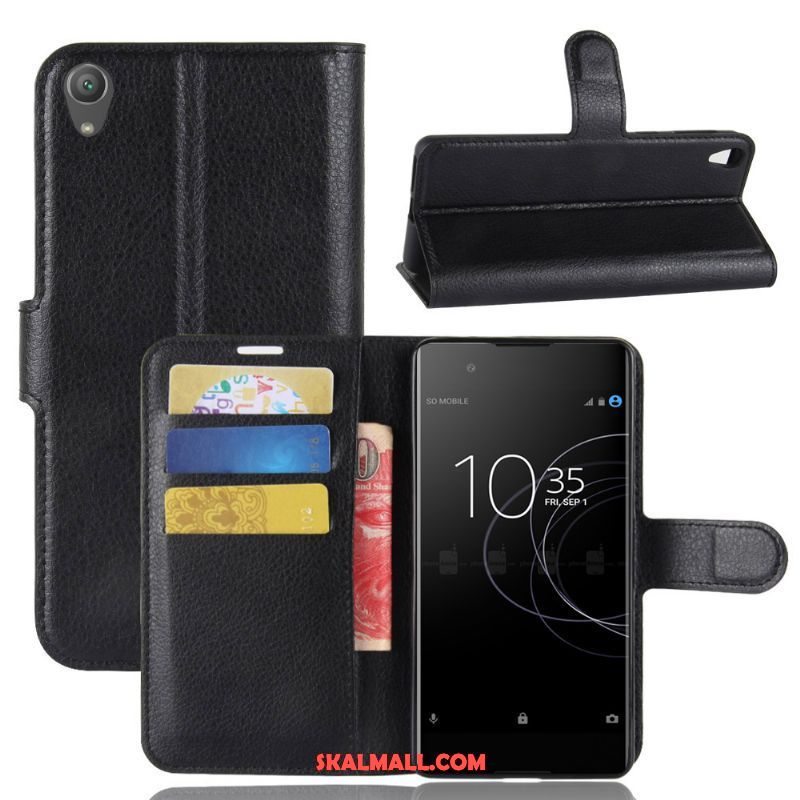 Sony Xperia Xa1 Plus Skal Svart Plånbok Skydd Läderfodral Mobil Telefon Fodral Köpa