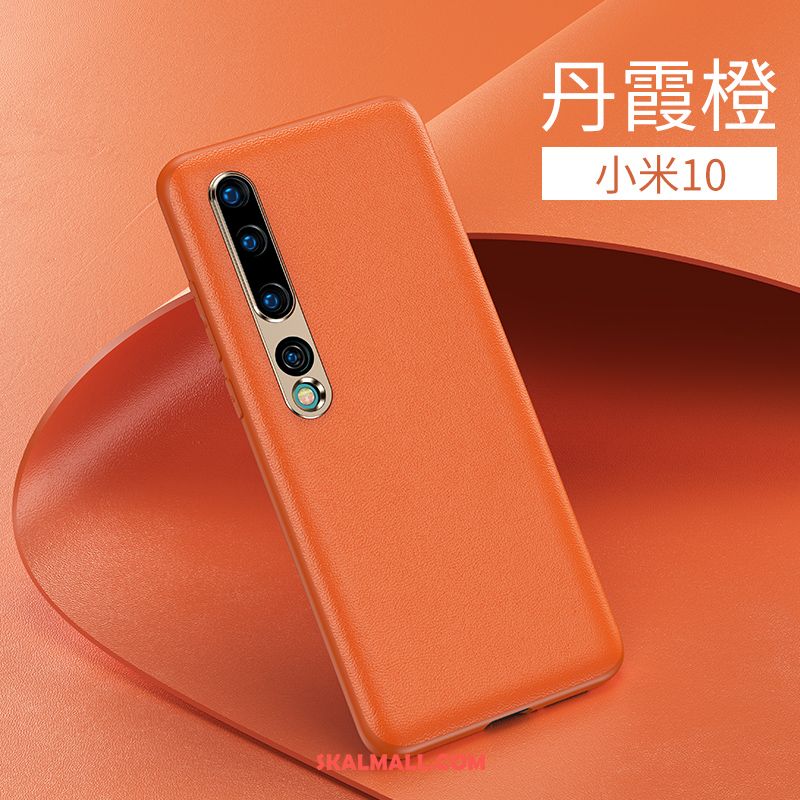 Xiaomi Mi 10 Skal Läder Personlighet Orange Liten Kvalitet Billigt
