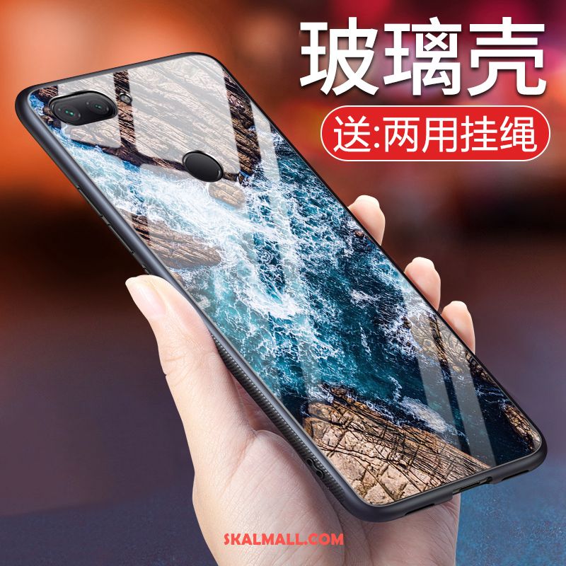 Xiaomi Mi 8 Lite Skal Liten Glas Ungdom Fallskydd Blå Fodral På Nätet