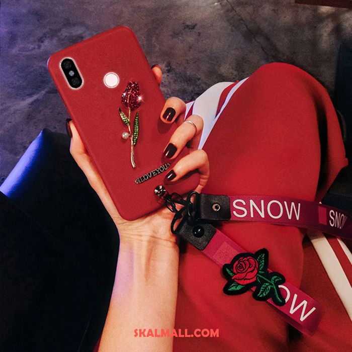 Xiaomi Redmi Note 5 Skal Hängsmycken Mobil Telefon Blommor Röd Trend Till Salu