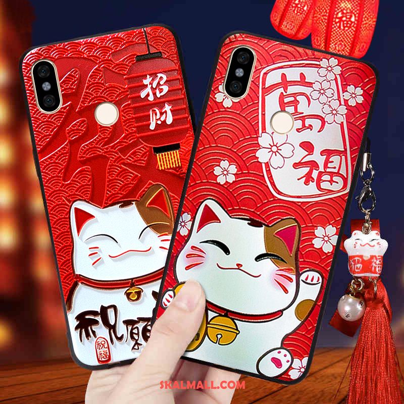 Xiaomi Redmi S2 Skal Katt Mjuk Röd Mobil Telefon Skydd Billiga