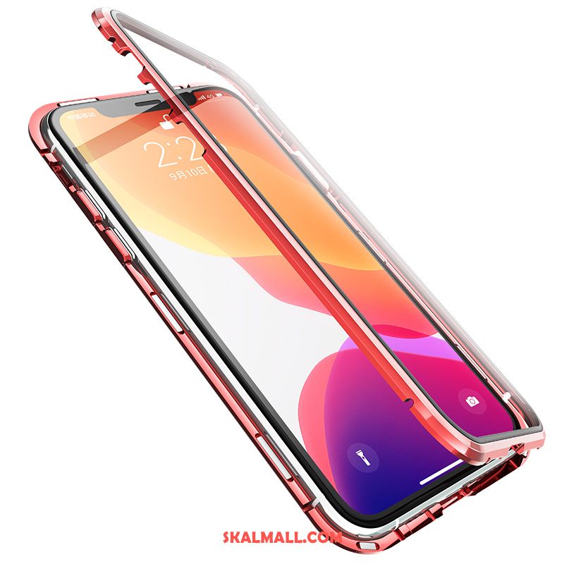 iPhone 11 Pro Skal Glas Transparent Slim Net Red Grå Fodral På Rea