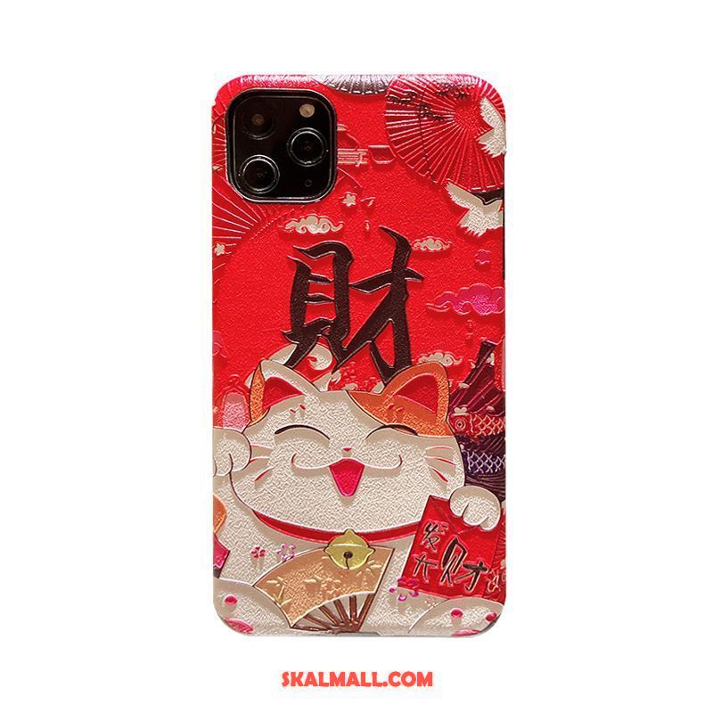 iPhone 12 Pro Max Skal Röd Kinesisk Stil Lättnad Fallskydd Rikedom Online