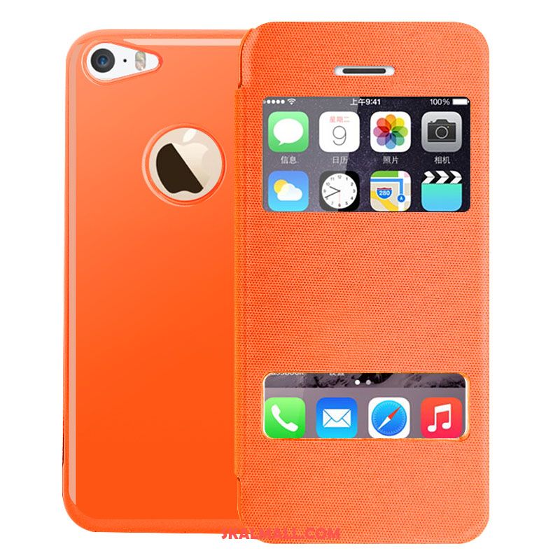 iPhone 5c Skal Clamshell Slim Orange Mobil Telefon Öppna Fönstret På Rea