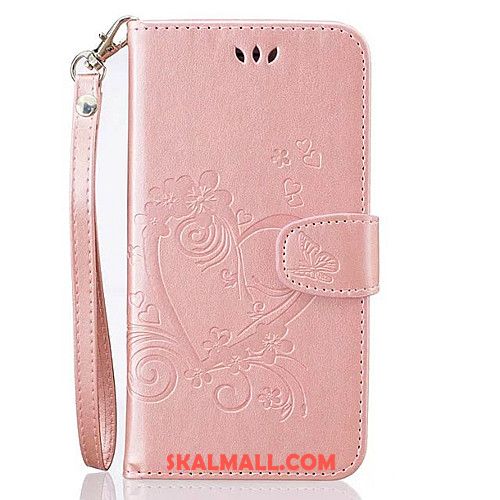 iPhone Se 2020 Skal Läderfodral Embossing Rosa All Inclusive Täcka Fodral Billigt