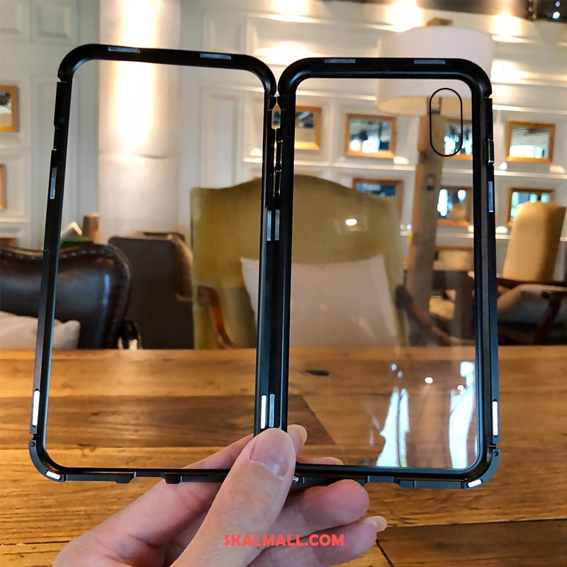 iPhone X Skal Net Red Mobil Telefon Metall Transparent Magnetic Billig