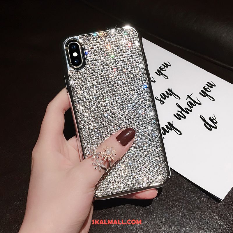 iPhone Xs Max Skal All Inclusive Strass Ny Mobil Telefon Silver Billiga