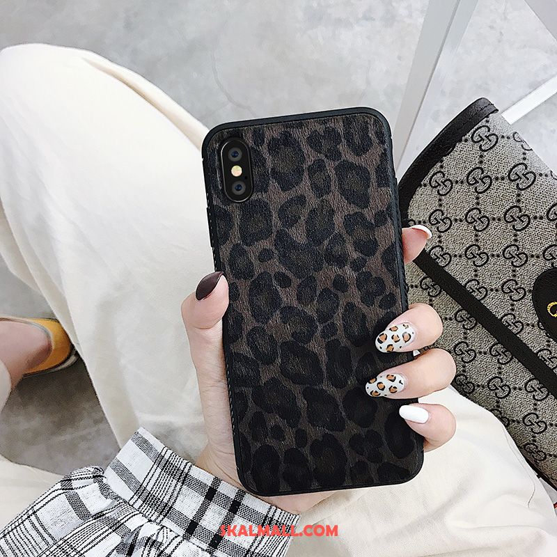 iPhone Xs Max Skal Leopard All Inclusive Mobil Telefon Korta Svart Fodral Online