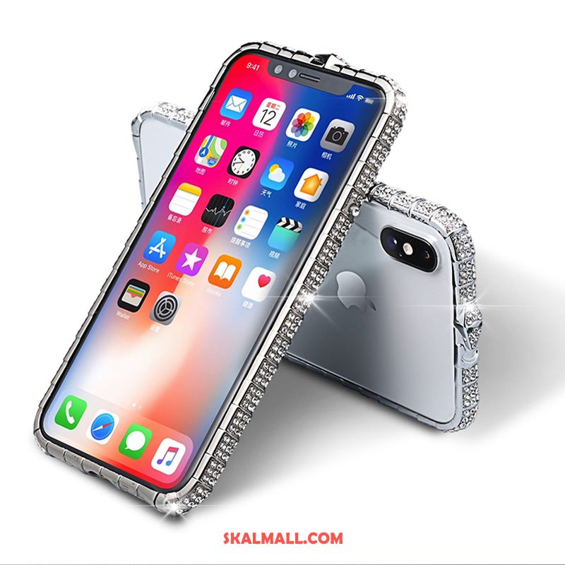 iPhone Xs Max Skal Net Red Pulver Metall Mobil Telefon Trend Fodral Köpa