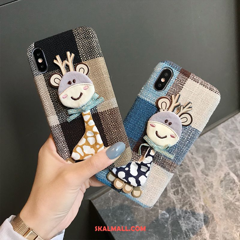 iPhone Xs Max Skal Plaid Textil Mobil Telefon Skydd Svart Fodral Till Salu